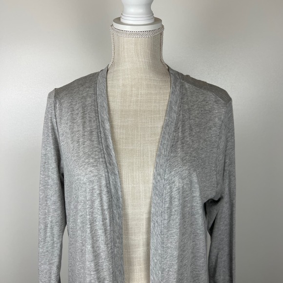 Athleta Camino Wrap Crossover Long Sweater, Gray Size Medium - Picture 4 of 8